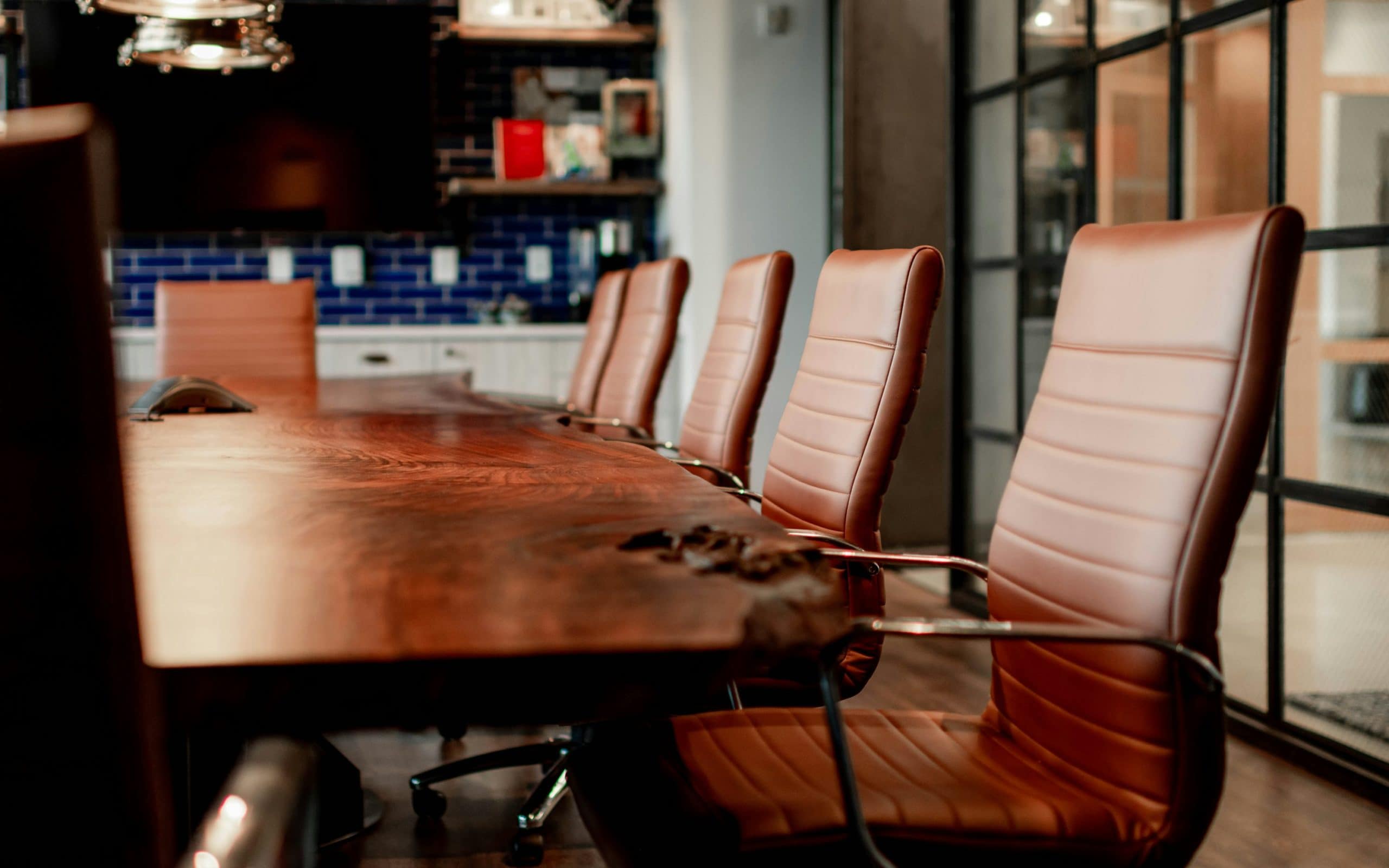 an empty conference room in a workplace.