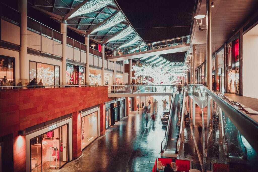 View of a busy mall 