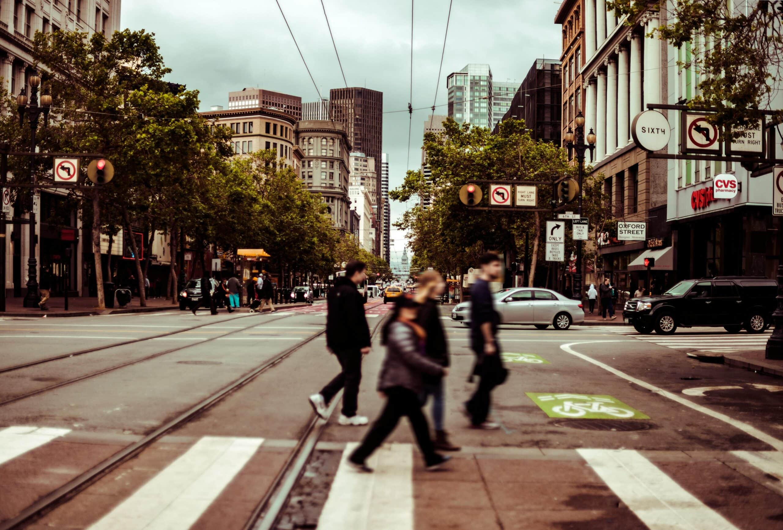 Pedestrians crossing the road leading to an accident that may cause a pedestrian accident lawsuit.